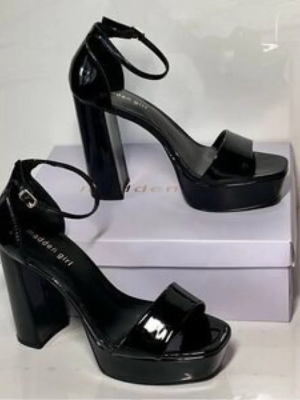 Madden Girl Square-toe ankle-strap platform sandals